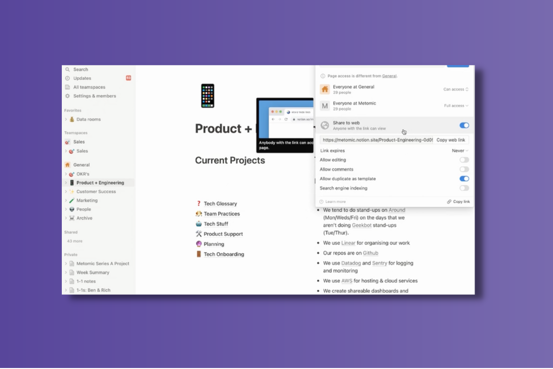 Sharing features & security risks in Notion